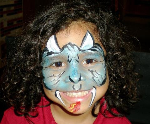 Blue Dragon Face Paint at Library