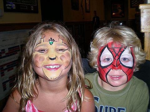 Giraffe and  Spiderman Party Face Painting