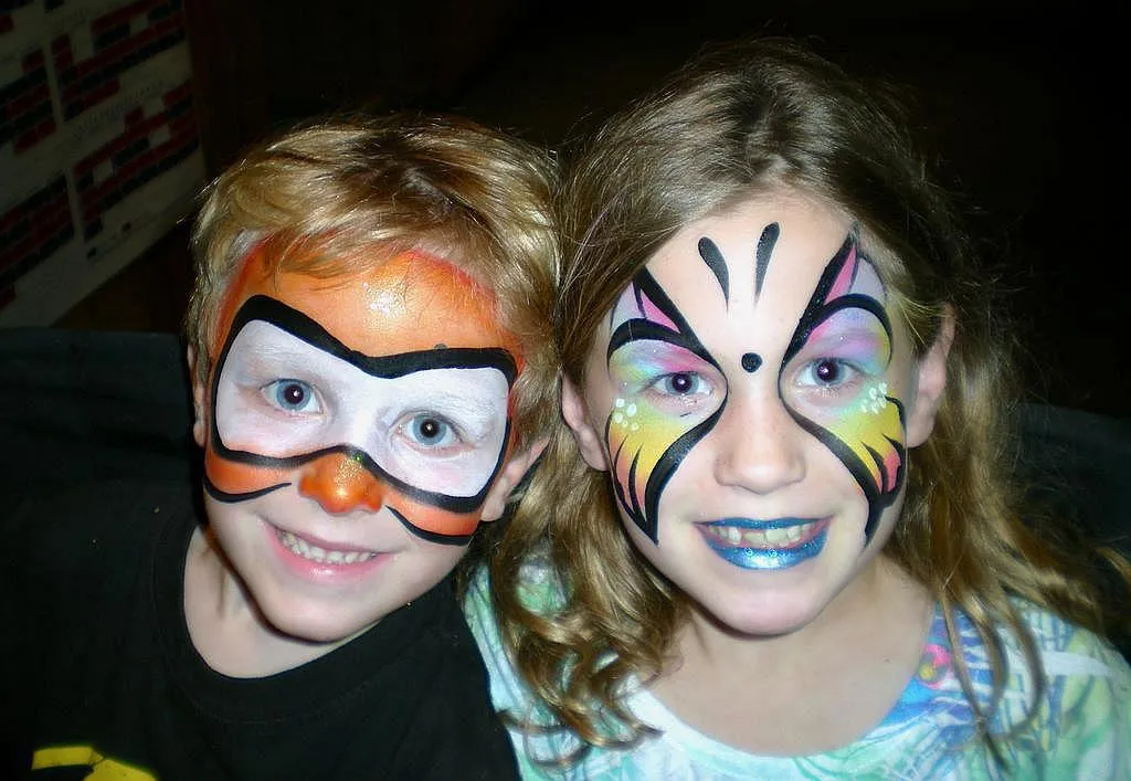 Smiling Kids Enjoying Face Painting